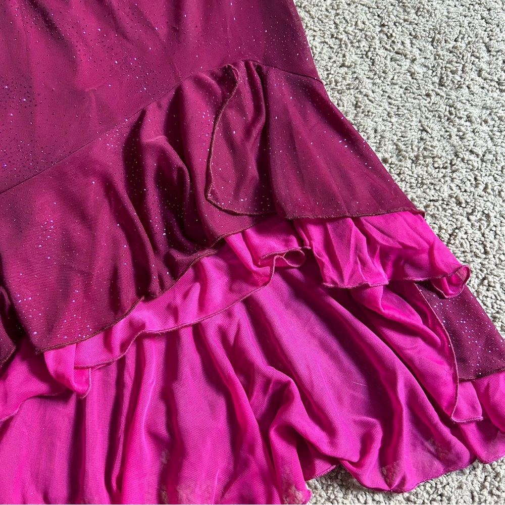 Jodi Kristopher Asymmetrical Dress in Deep Pink - Picture 7 of 9